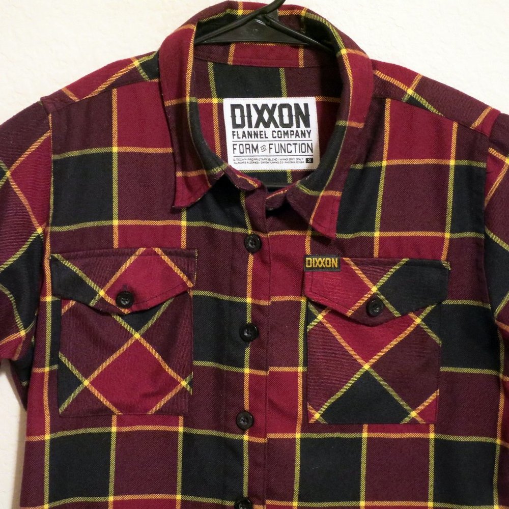 Dixxon Flannel Company Shirt Womens Small Form & Function Maroon Black Yellow